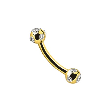 Banana gold plated multipiedra 1.2 mm.